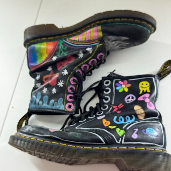 Reworked Decorated Doc Martens Airwalk EU 38 Women’s 7 Combat Boots - Picture 5 of 7